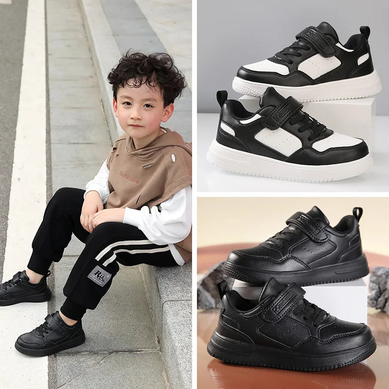 Black Leather Sneakers