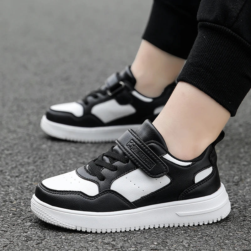 Black Leather Sneakers