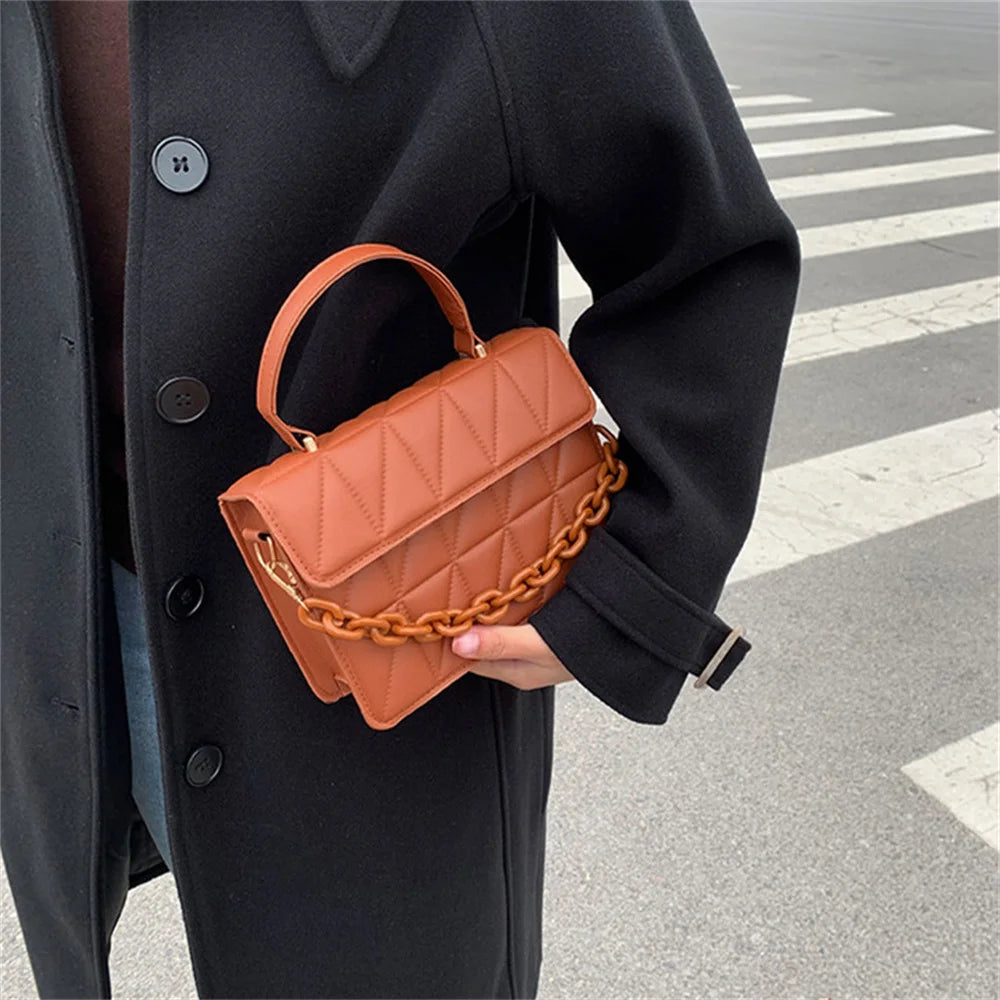 Plaid Chain Shoulder Bag