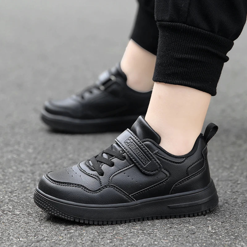 Black Leather Sneakers