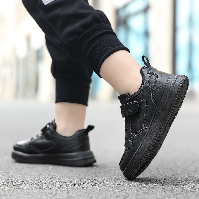 Black Leather Sneakers