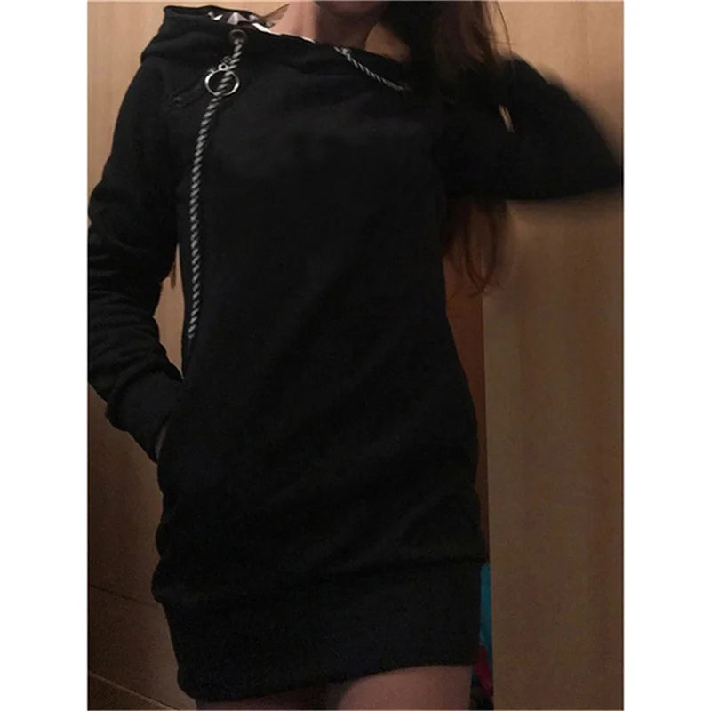 Drawstring Sweatshirt Dress