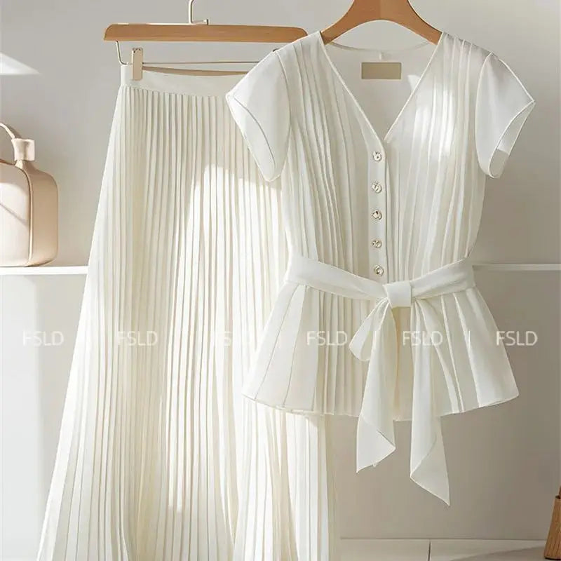 Soft Feminine Blouse Set